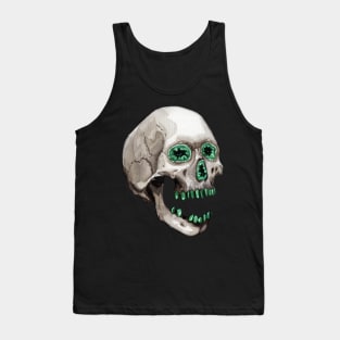 Emerald Geode Crystal Skull Tank Top